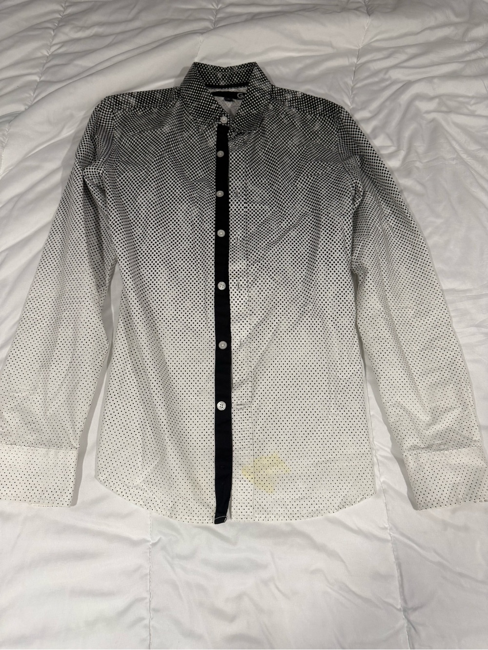 Guess Black and White Polka Dot Button-Up Shirt